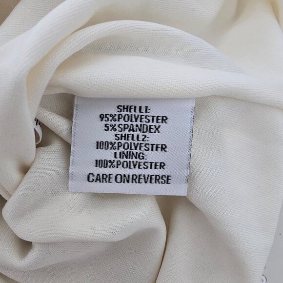 NWT Calvin Klein Sequin Top Blouse Size M Sleeveless Tie Front Halter neck Cream - Picture 12 of 12